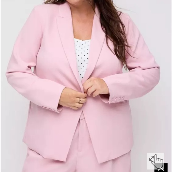 NWT tailored twill classic blazer in pink/bleached mauve - Picture 2 of 7